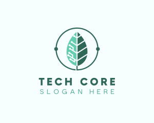 Biotech Agritech Leaf Circuit logo design