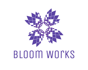  Pixel Flower Tulips logo design