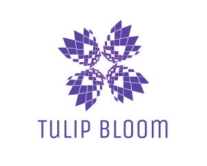  Pixel Flower Tulips logo design