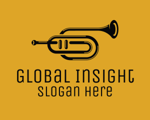 Vintage Trumpet Jazz Music Logo