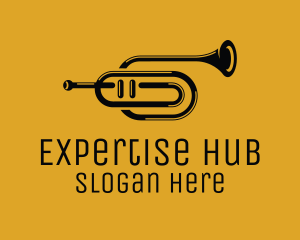 Vintage Trumpet Jazz Music logo design
