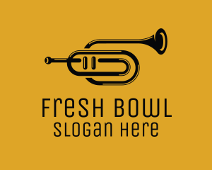 Vintage Trumpet Jazz Music logo design