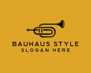 Vintage Trumpet Jazz Music logo design