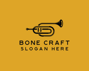 Vintage Trumpet Jazz Music logo design