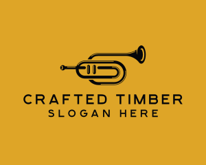 Vintage Trumpet Jazz Music logo design