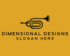 Vintage Trumpet Jazz Music logo design