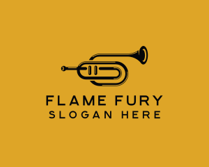 Vintage Trumpet Jazz Music logo design