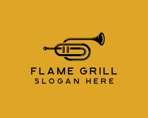 Vintage Trumpet Jazz Music logo design