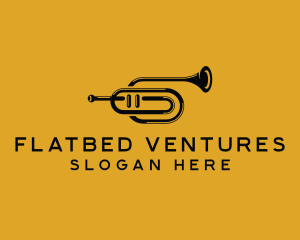 Vintage Trumpet Jazz Music logo design