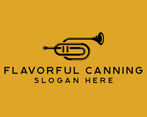 Vintage Trumpet Jazz Music logo design