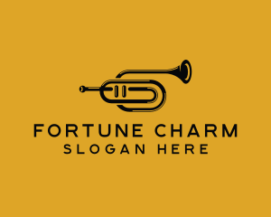 Vintage Trumpet Jazz Music logo design