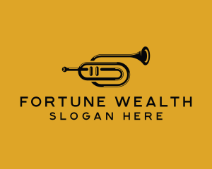 Vintage Trumpet Jazz Music logo design