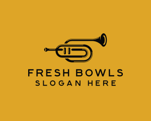 Vintage Trumpet Jazz Music logo design