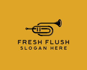 Vintage Trumpet Jazz Music logo design