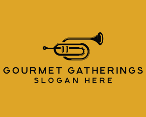 Vintage Trumpet Jazz Music logo design