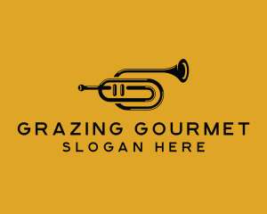 Vintage Trumpet Jazz Music logo design