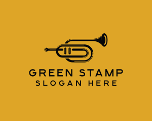 Vintage Trumpet Jazz Music logo design