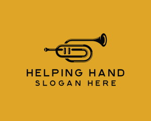 Vintage Trumpet Jazz Music logo design