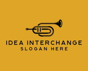 Vintage Trumpet Jazz Music logo design