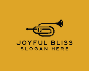 Vintage Trumpet Jazz Music logo design