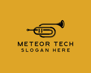 Vintage Trumpet Jazz Music logo design