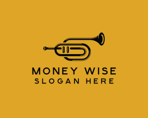 Vintage Trumpet Jazz Music logo design