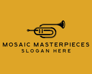 Vintage Trumpet Jazz Music logo design