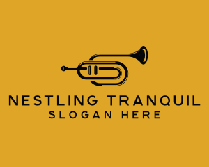 Vintage Trumpet Jazz Music logo design