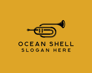 Vintage Trumpet Jazz Music logo design