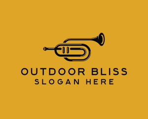 Vintage Trumpet Jazz Music logo design