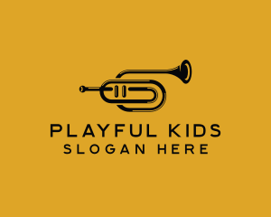 Vintage Trumpet Jazz Music logo design