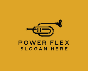 Vintage Trumpet Jazz Music logo design