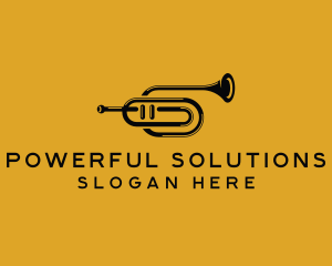 Vintage Trumpet Jazz Music logo design