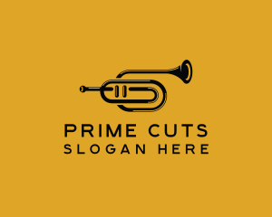 Vintage Trumpet Jazz Music logo design