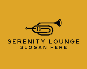 Vintage Trumpet Jazz Music logo design