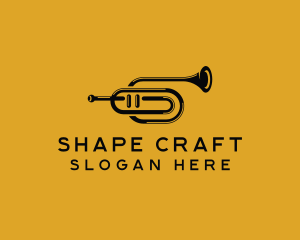 Vintage Trumpet Jazz Music logo design