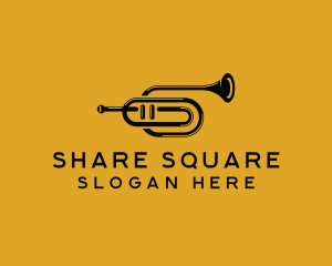 Vintage Trumpet Jazz Music logo design