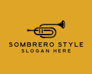 Vintage Trumpet Jazz Music logo design