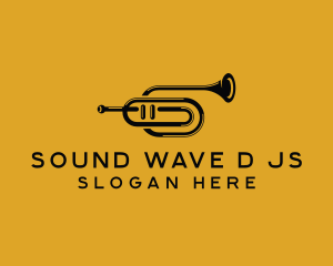 Vintage Trumpet Jazz Music logo design