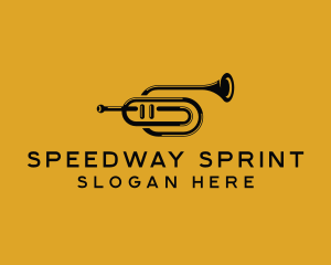 Vintage Trumpet Jazz Music logo design