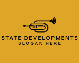 Vintage Trumpet Jazz Music logo design