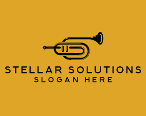 Vintage Trumpet Jazz Music logo design