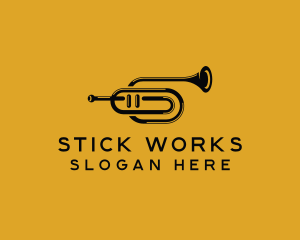 Vintage Trumpet Jazz Music logo design