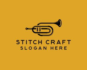 Vintage Trumpet Jazz Music logo design