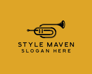 Vintage Trumpet Jazz Music logo design