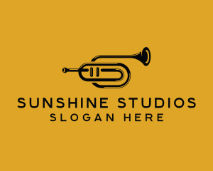 Vintage Trumpet Jazz Music logo design