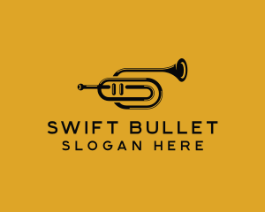 Vintage Trumpet Jazz Music logo design