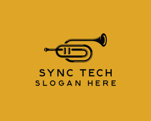 Vintage Trumpet Jazz Music logo design