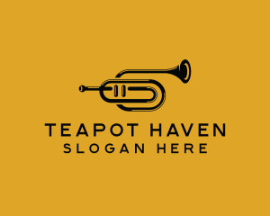 Vintage Trumpet Jazz Music logo design