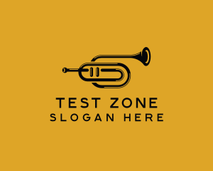 Vintage Trumpet Jazz Music logo design